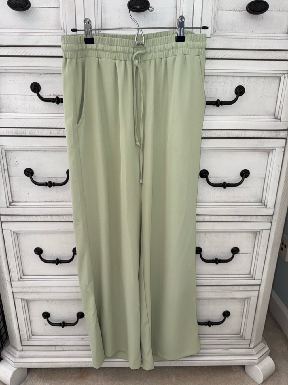 MELLODAY Sage Green Elastic Waist Pants